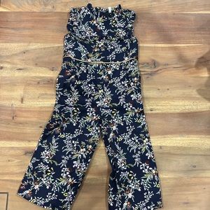 Janie & Jack Navy Blue Wildflower Floral Romper Jumpsuit Outfit 2T